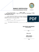 Barangay Certification Template