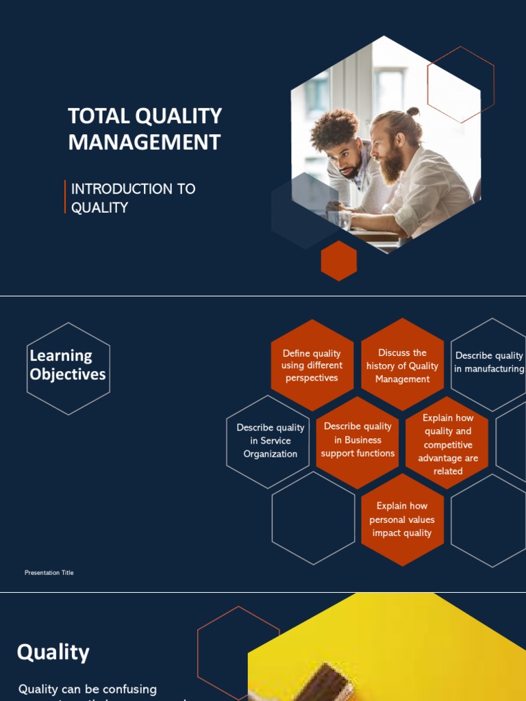 Total Quality Management Overview | PDF | Quality (Business) | Product ...