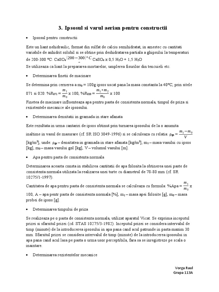 Cimentul Portland, Ipsosul Si Varul Aerian Pentru Constructii | PDF