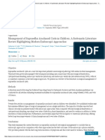 Management of Suprasellar Arachnoid Cysts in Children A Systematic Literature Review Highlighting Modern Endoscopic Approaches, 2020
