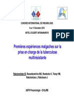 Premières Expériences Malgaches Sur La Prise en Charge de La Tuberculose Multirésistante