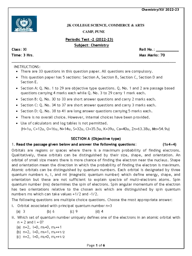CBSE 2023 CHEMISTRY SAMPLE PAPER SOLUTION intelligence overview