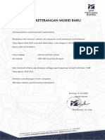 Surat Keterangan Murid Baru: Bismillahirrahmanirrahiim Assalaamualaikum Warohmatullaahi Wabarokaatuh