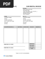 Car Rental Receipt Template | PDF