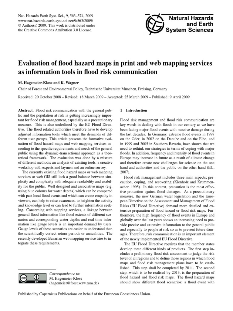 Evaluation of Flood Hazard Maps - 1713998703