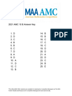 AMC 10 B Answer Key