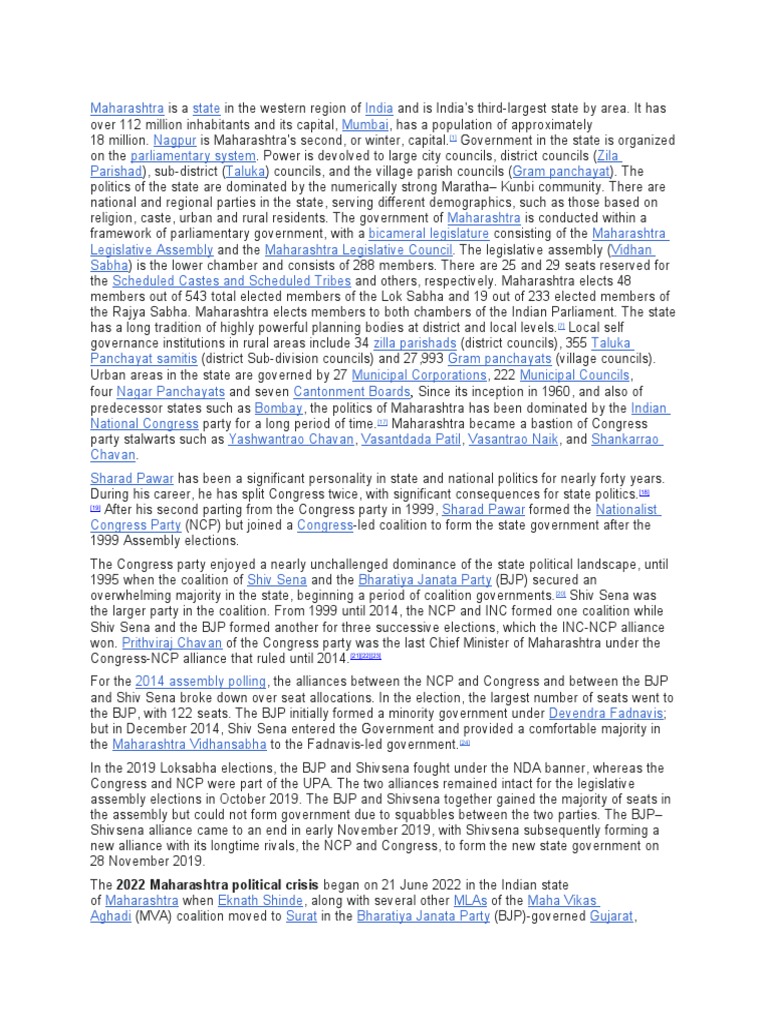 Maharashtra An Essential Indian State