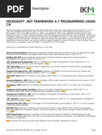 Microsoft .Net Framework 4.7 Programming Using C