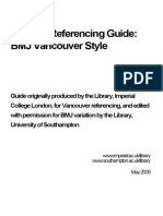 Referencing - Vancouver referencing