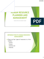 Human Resource Planning and Management