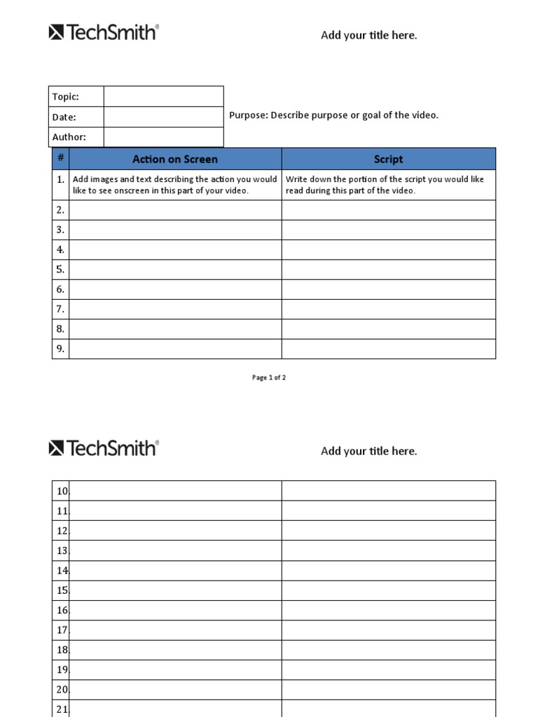 Script Template | PDF