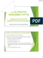 Legal Practice Management: Introduction to Office Administration