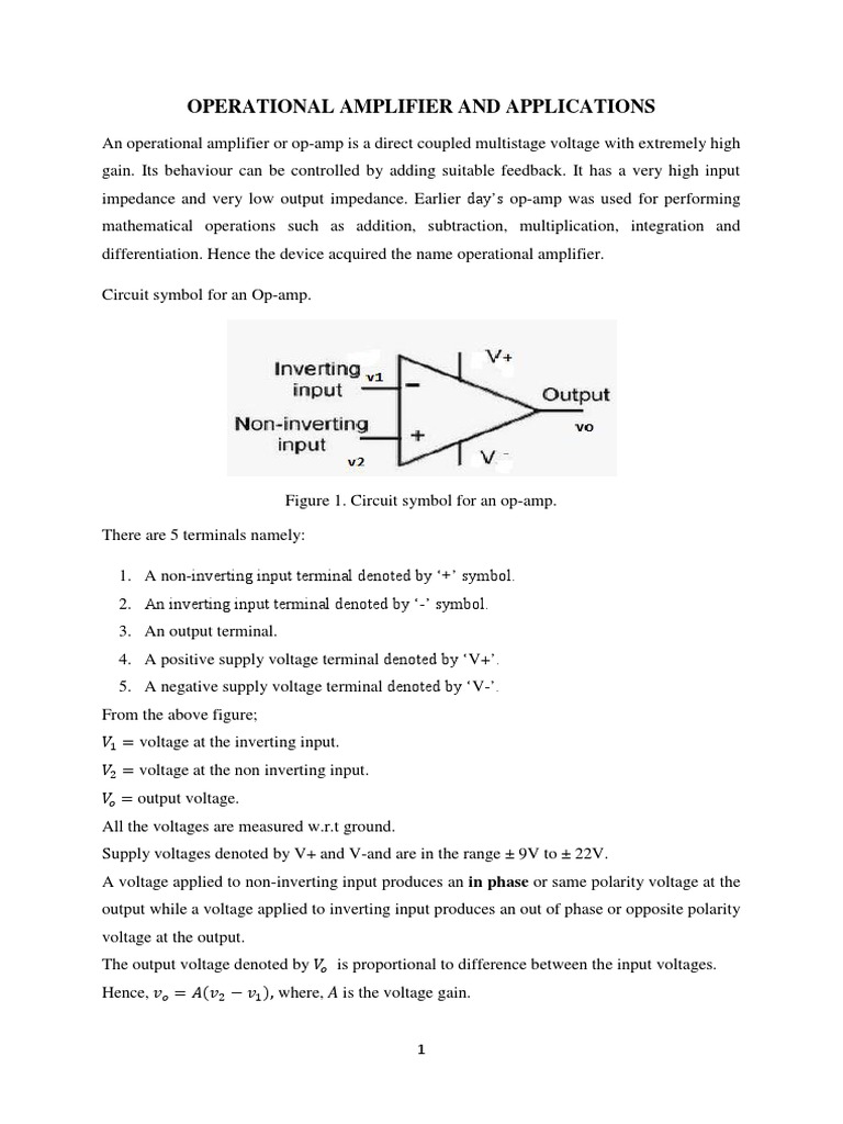OpAmps & Applications PDF Operational Amplifier Amplifier