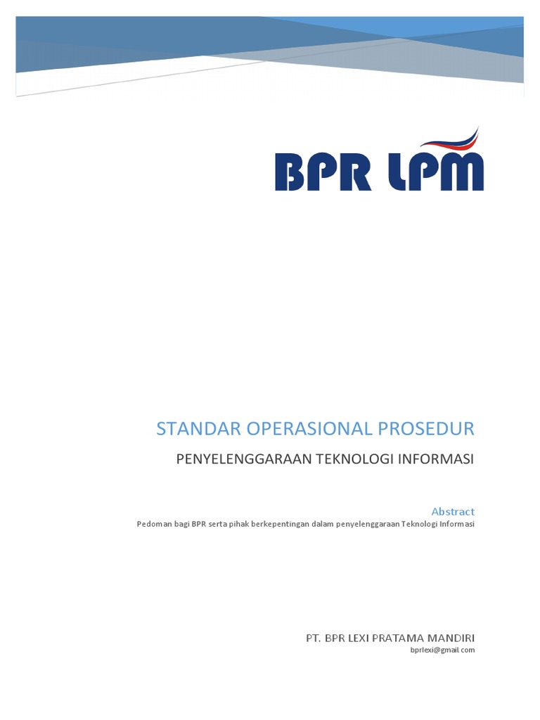 SOP Penyelenggaraan TI di BPR | PDF