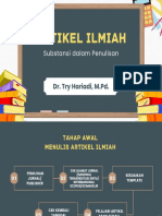 ARTIKEL ILMIAH (Substansi Dalam Penulisan) Dr. Try Hariadi, M. Pd.