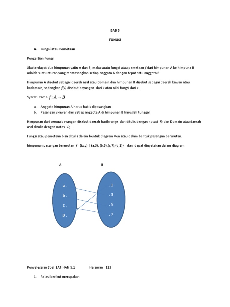 Pengertian Fungsi | PDF