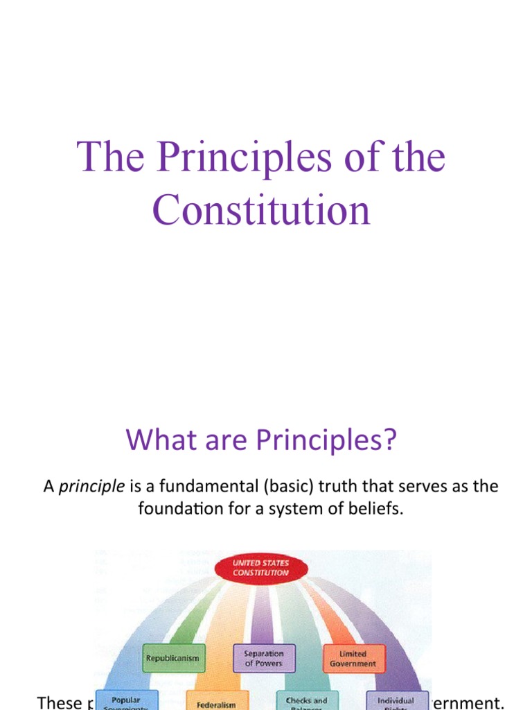The Principles of The Constitution PDF Separation Of Powers