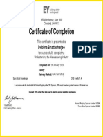 Certificate of Completion Manufacturing Industry CPE 1.4 Credits