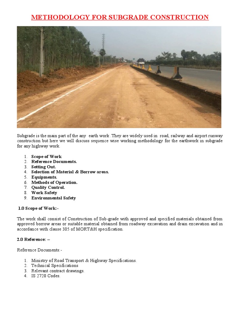 Subgrade Construction Methodology Guide | PDF | Road | Earth Sciences