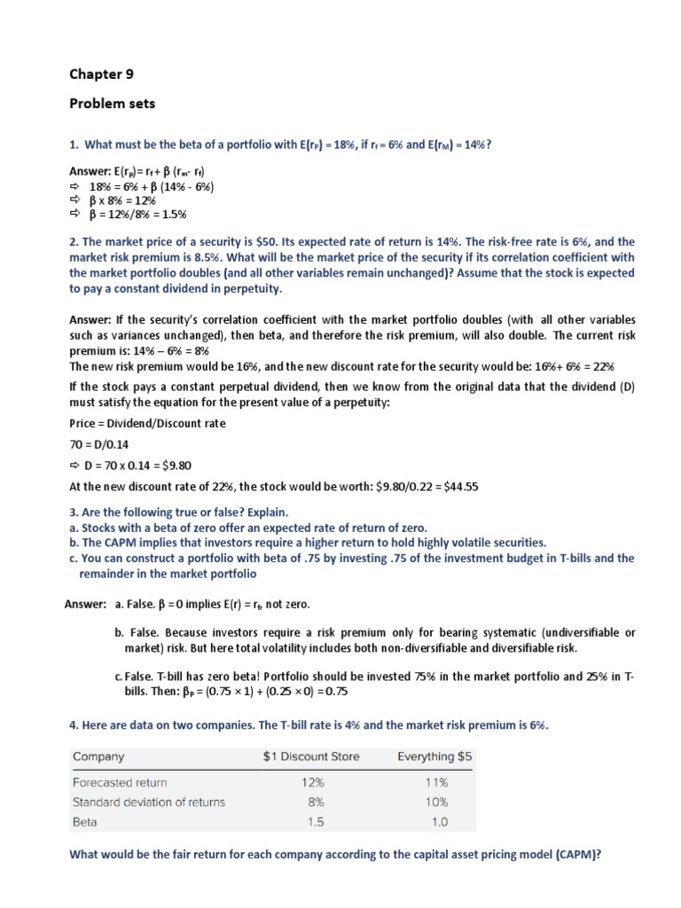 CAPM Analysis and Portfolio Returns | PDF | Capital Asset Pricing Model ...