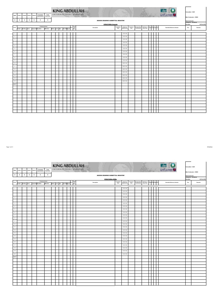 Design Drawings Register (DDS) PDF Architectural Design Architecture