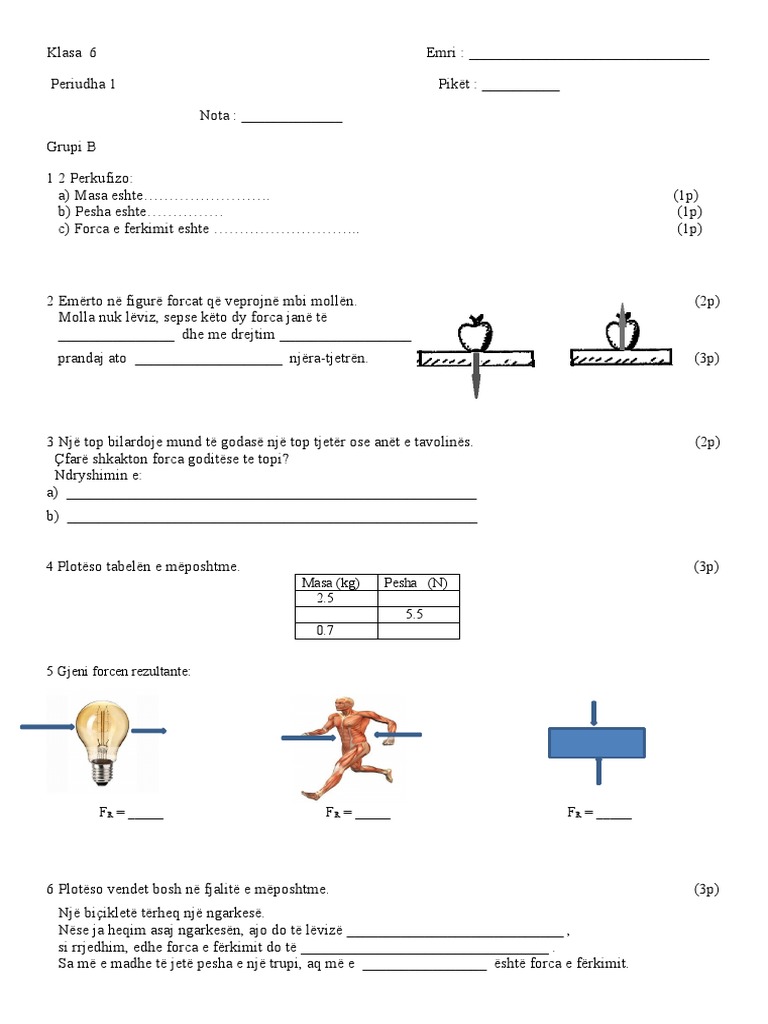 Test KL 6 s1 B | PDF