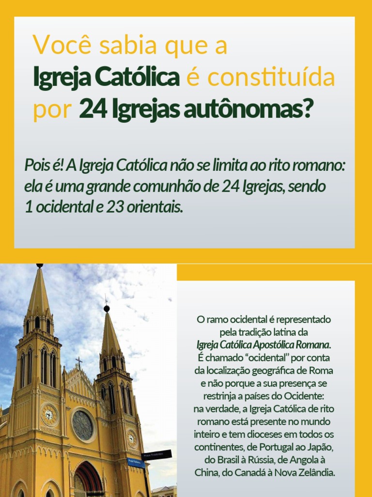 As 24 Igrejas autônomas que compõem a Igreja Católica: suas tradições e ...