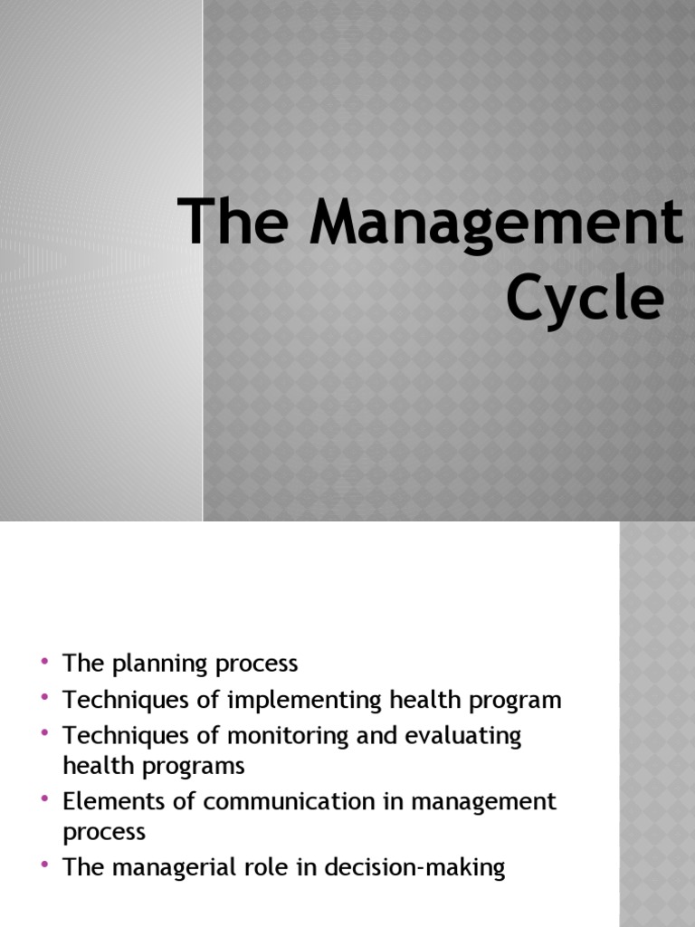 A Comprehensive Guide to the Health Management Cycle Planning
