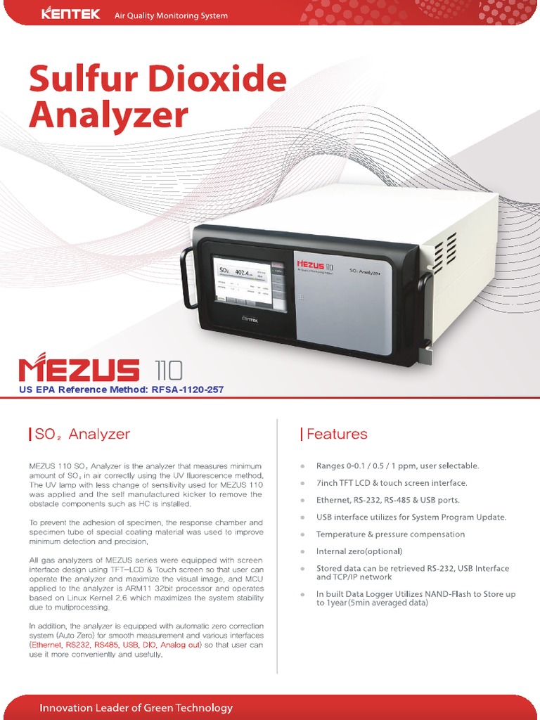 SO2 Analyzer 110 Catalog PDF