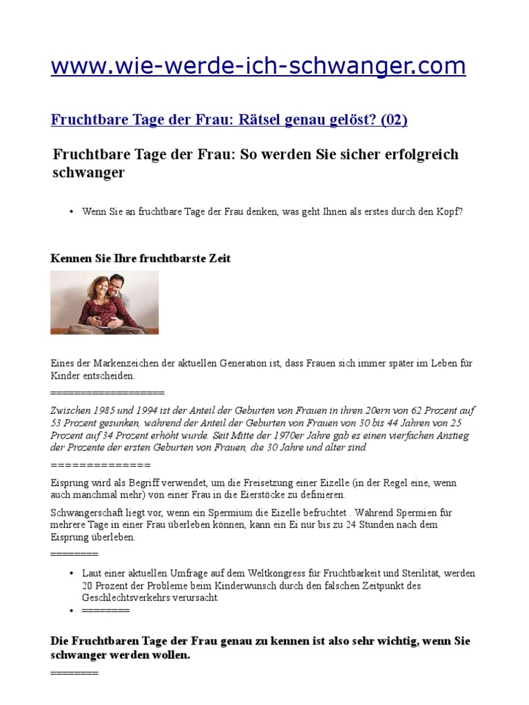 Wann Ist Eine Frau Fruchtbar Ab Wann Und Wie Lange Sind Frau