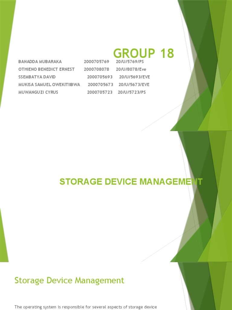 GROUP 18 Storage Device Management PDF Booting File System