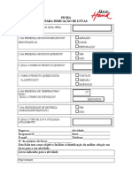 FICHA PARA INDICAÇÃO DE LUVAS