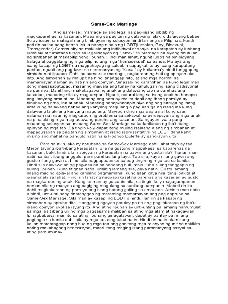 Same Sex Marriage | PDF