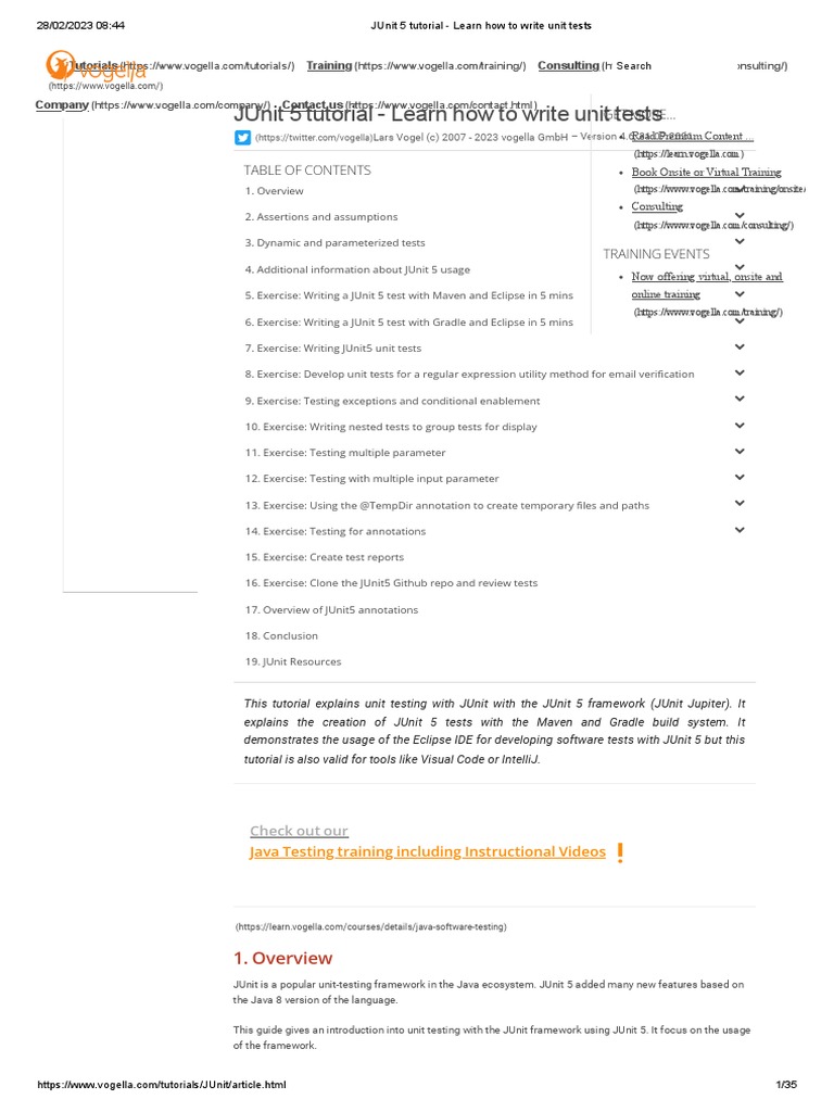 JUnit 5 Tutorial - Learn How To Write Unit Tests | PDF | Unit Testing ...