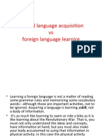 Second language acquisition lingua inglese 1