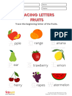 Tracing Letters Fruits