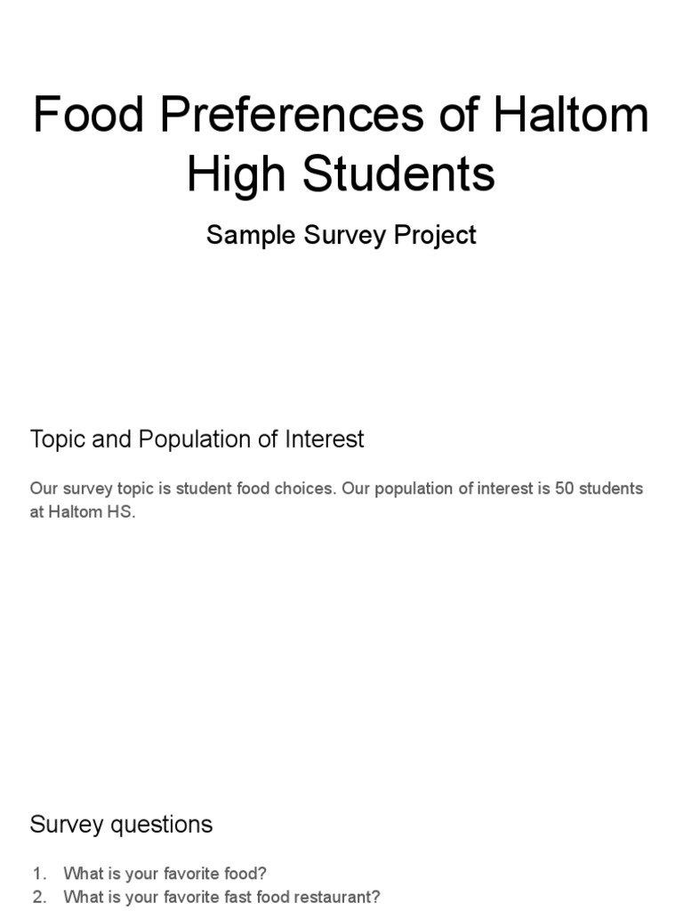 Haltom HS Student Food Preferences Survey | PDF | Self-Improvement