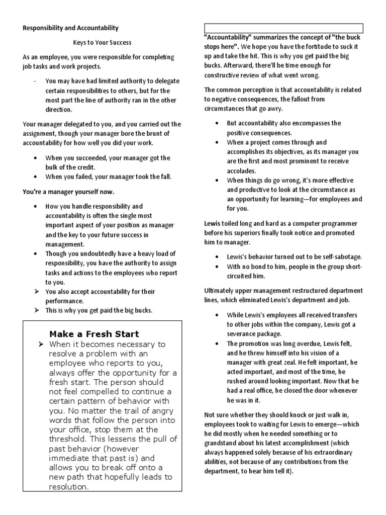 Mastering Managerial Accountability | PDF | Behavioural Sciences ...