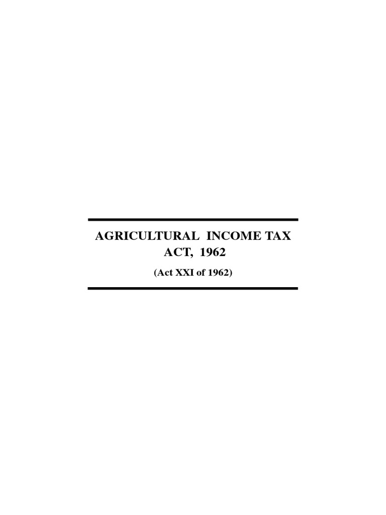 Agricultural Tax Act, 1962 PDF Taxes Expense
