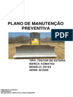 Plano Preventivo Trator de Esteiras