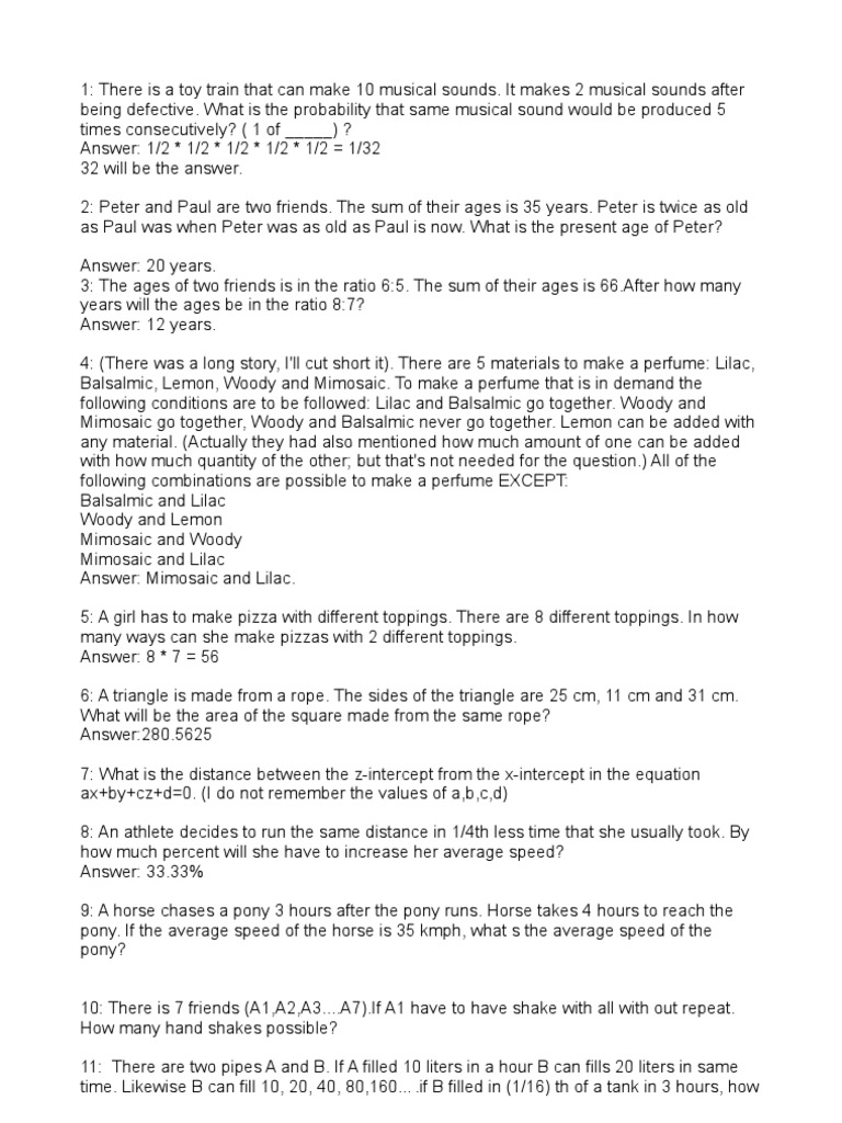 Touchstone Sample Questions PDF Speed Ratio