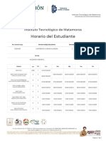 Horario Del Estudiante: Instituto Tecnológico de Matamoros