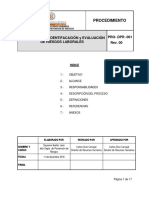 PRO DPR 001 Identificacion y Evaluacion de Riesgos Laborales