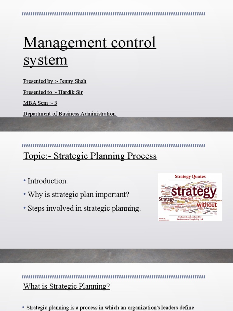 Management Control System | PDF