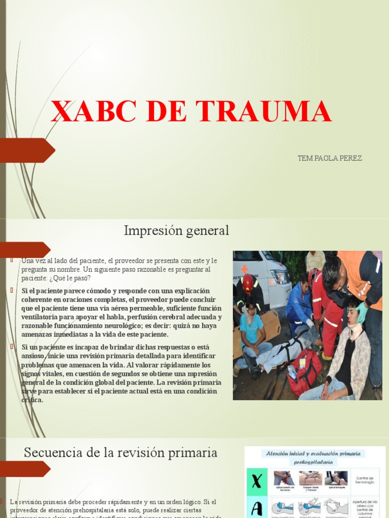 Protocolo XABCDE en Trauma | PDF | Capilar | Sangrado