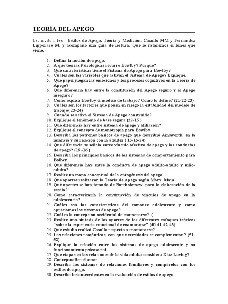 Teoría del Apego: Conceptos y Medición | PDF | Teoría de apego | Adultos
