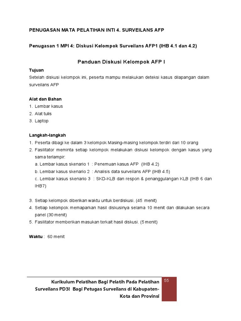 Pelatihan Surveilans Kasus AFP 2025 | PDF