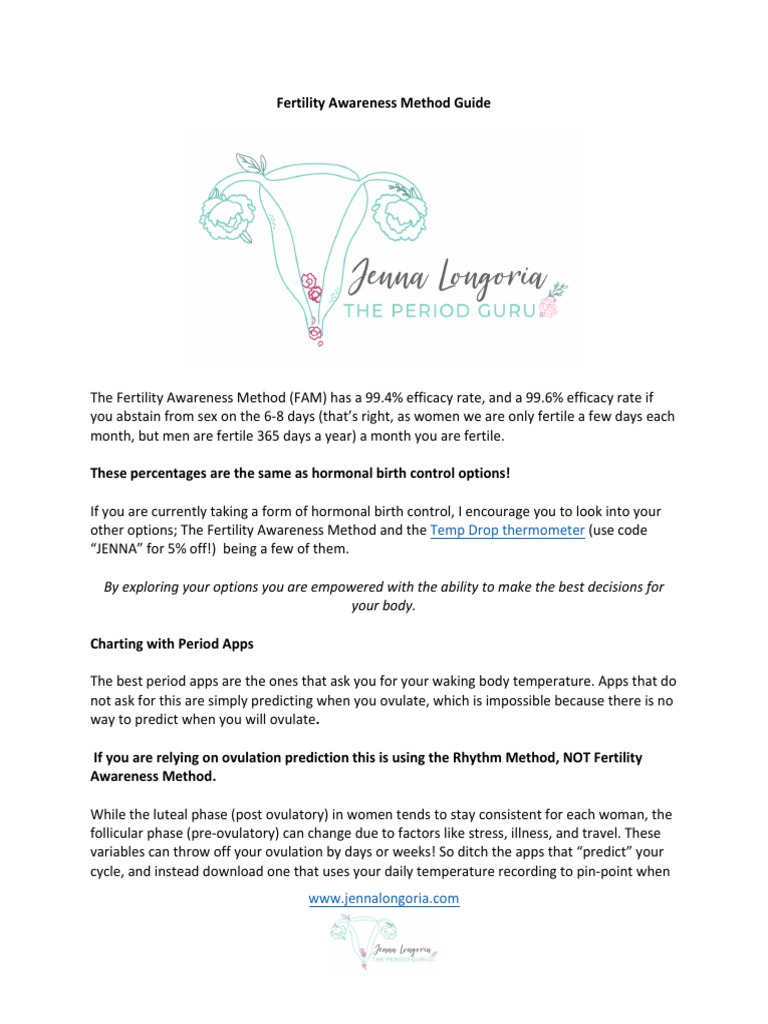 Fertility Awareness Method Guide | PDF | Reproduction | Sexual Reproduction