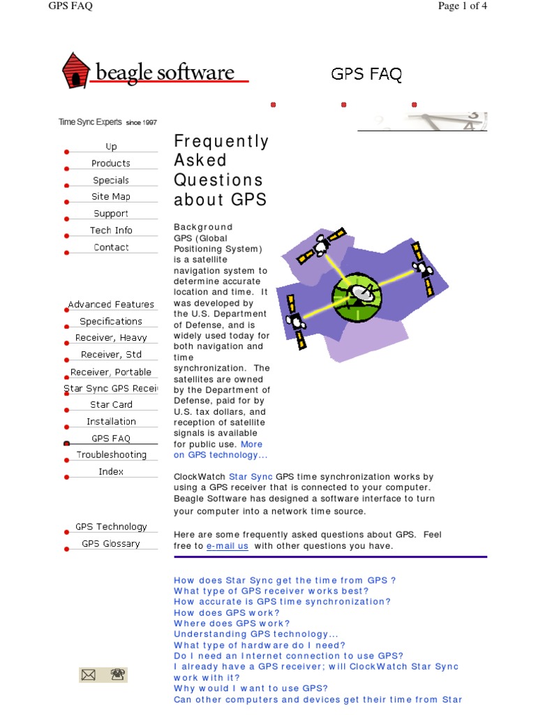 Frequently Asked Questions About GPS: Background | PDF ...