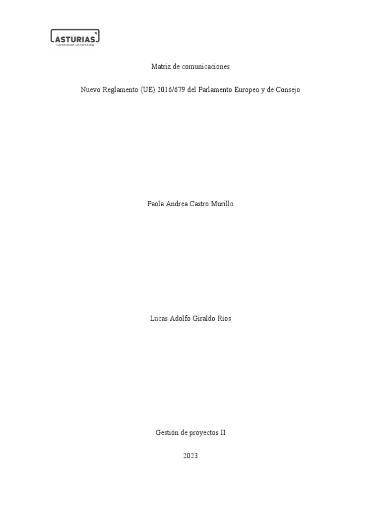 Matriz De Comunicaciones Pdf Planificación Información
